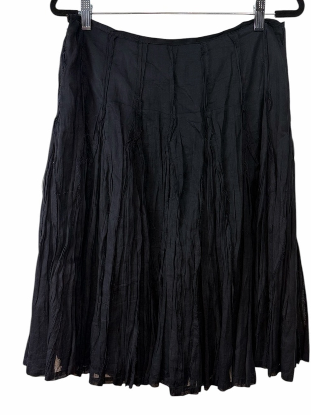 Odille Anthropologie  Skirt Black Layered Cotton Silk US 4 - Picture 2 of 8